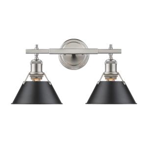 Orwell - 2 Light Bath Vanity in Vintage style - 10 Inches high by 18.25 Inches wide
